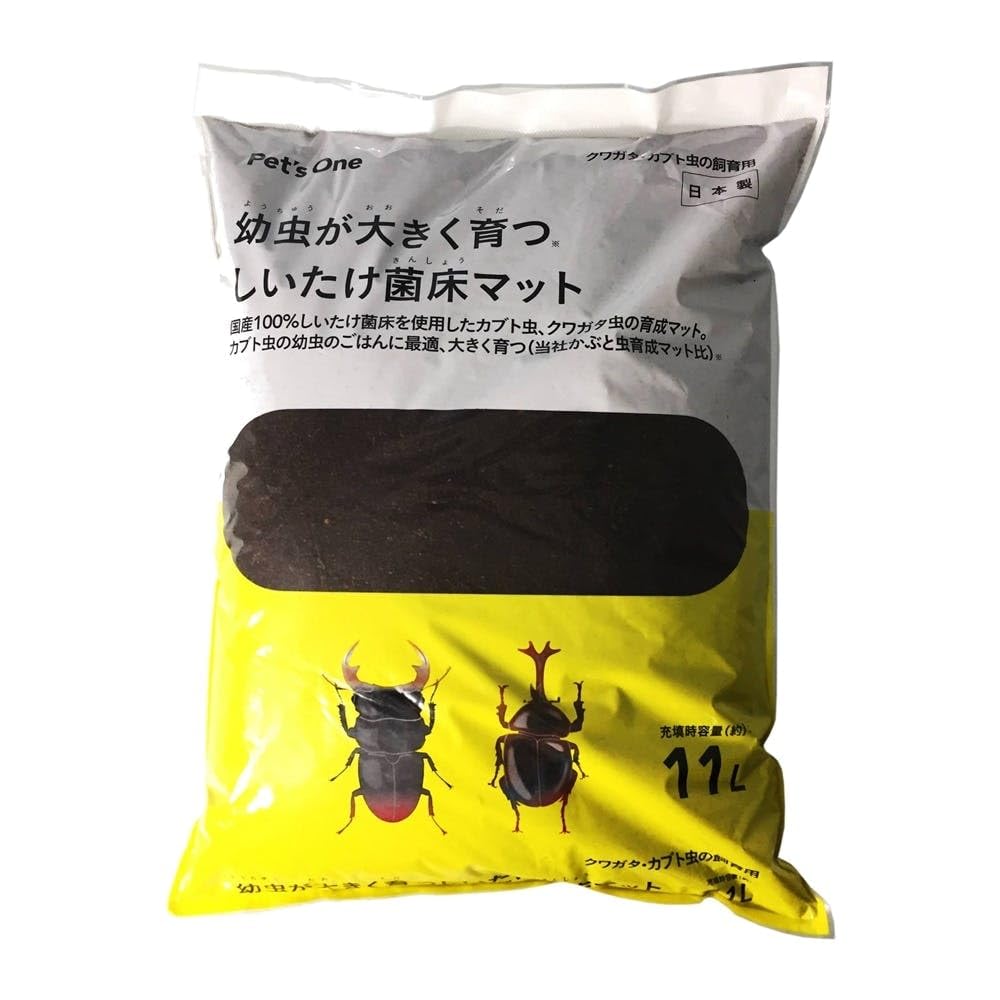 カインズ(CAINZ) 幼虫が大きく育つ しいたけ菌床マット 11L 国産100% しいたけ菌床 クワガタ カブトムシ 飼育用 Pet’sOne ペッツワン マット 昆虫飼育